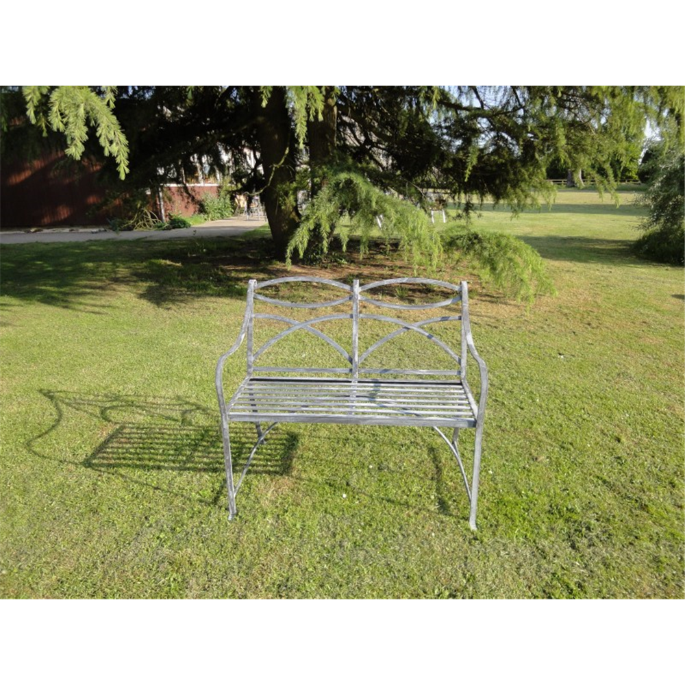 Galvanised Regency Double Bench | Waterperry Gardens - Oxfordshire Garden Centre, Buy Plants ...